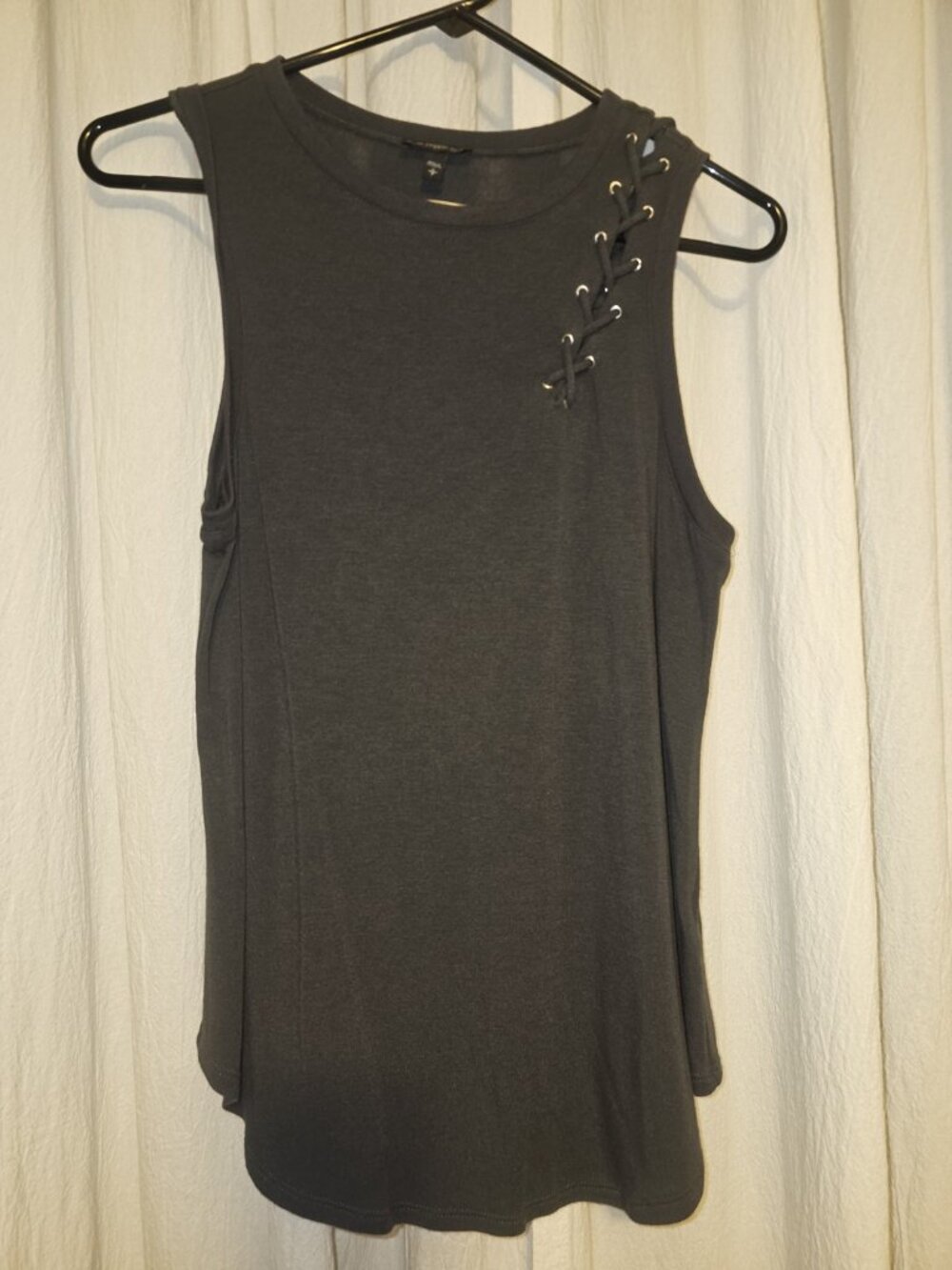 Express Purple Ruched Lace Crochet Tank Top Size Small S